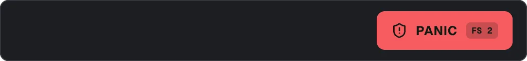 The PANIC button in the bottom bar