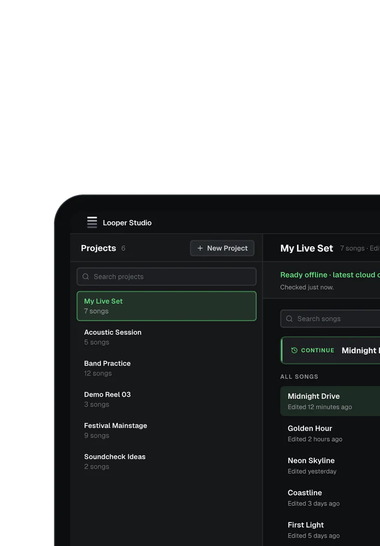 The same project on an iPad.