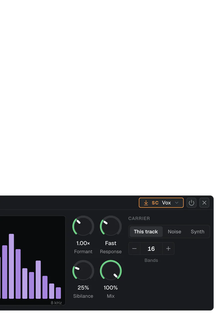 A Vocoder keyed from the Vox track.