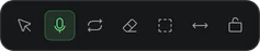 The toolbar's tools with Record chosen.