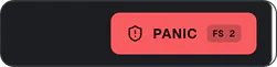 The PANIC button in the bottom bar, mapped to footswitch 2.